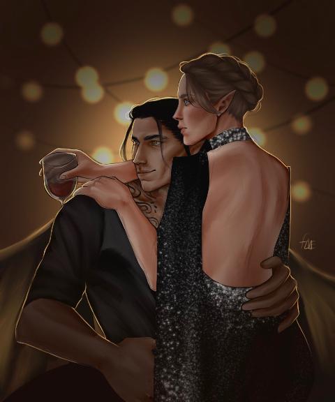 Cassian and Nesta SJM Christmas PRINT