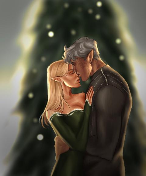 Aelin and Rowan SJM Christmas PRINT