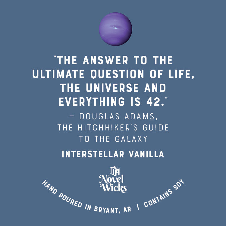 The Hitchhiker's Guide to the Galaxy Quote Candle