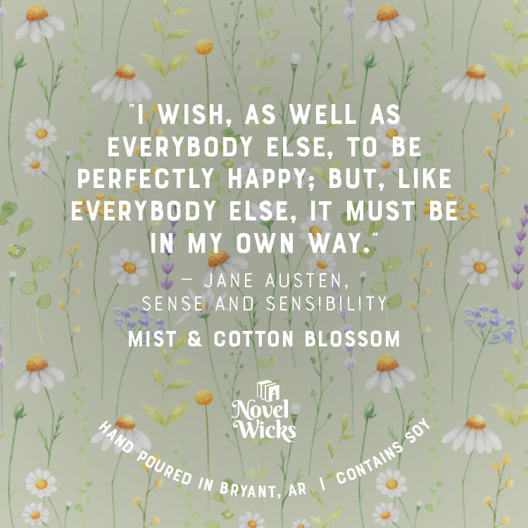Jane Austin: Sense and Sensibility Quote Candle